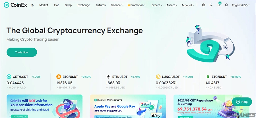 صرافی کوینکس، وب سایت 24گیمز